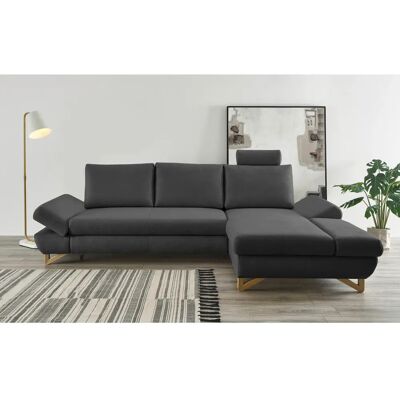 Andas HALSTA Ecksofa - Velours, Recamiere rechts, Bettfunktion Andas HALSTA Ecksofa - Velours, Recamiere rechts, Bettfunktion