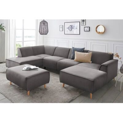Andas Janek U-Form Sofa - Schwarz (Pepper) - Wohnzimmermöbel Andas Janek U-Form Sofa - Schwarz (Pepper) - Wohnzimmermöbel