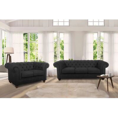 Home Affaire Duc Samtsofa-Set - Anthrazit - 2- und 3-Sitzer Home Affaire Duc Samtsofa-Set - Anthrazit - 2- und 3-Sitzer
