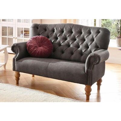 Home affaire Lord Sofa - Grau - Chesterfield Stil, 2-Sitzer, hoher Komfort Home affaire Lord Sofa - Grau - Chesterfield Stil, 2-Sitzer, hoher Komfort