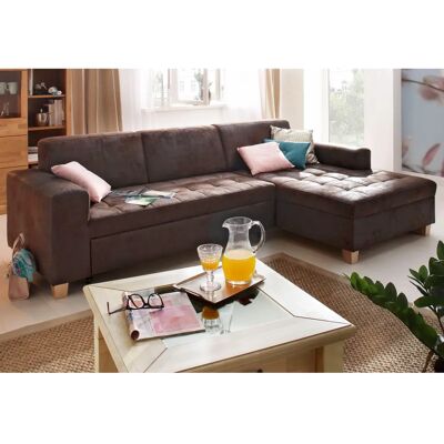 HOME AFFAIRE Corby L-Form Sofa - Modern Landhausstil, braun, mit Bettfunktion HOME AFFAIRE Corby L-Form Sofa - Modern Landhausstil, braun, mit Bettfunktion