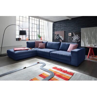 CANDY Enisa II L-Form Sofa - L-förmiges Sofa in Blau Samtoptik CANDY Enisa II L-Form Sofa - L-förmiges Sofa in Blau Samtoptik