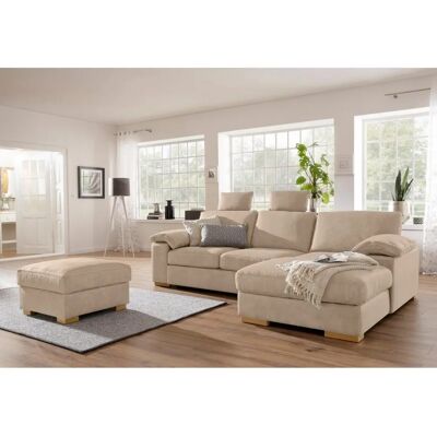 Home Affaire Ventura L-Form Couch - Mikrofaser, Beige, mit Bettfunktion Home Affaire Ventura L-Form Couch - Mikrofaser, Beige, mit Bettfunktion