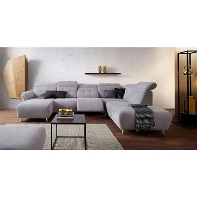 Places of Style Manhattan U-Form Sofa - Microfaser, Silber, 345x102x247cm Places of Style Manhattan U-Form Sofa - Microfaser, Silber, 345x102x247cm