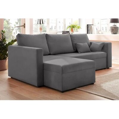 Home Affair Pur L-Form Sofa - Microfaser, Recamiere links, Grau Home Affair Pur L-Form Sofa - Microfaser, Recamiere links, Grau