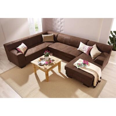 HOME AFFAIRE Falk U-Form Sofa - U-Form Microfaser Braun HOME AFFAIRE Falk U-Form Sofa - U-Form Microfaser Braun
