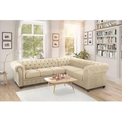 HOME AFFAIRE Duc Ecksofa L-Form - Beiges Samtoptik Sofa HOME AFFAIRE Duc Ecksofa L-Form - Beiges Samtoptik Sofa