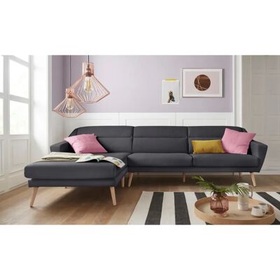 Andas Bille L-Form Sofa - Microfaser, Dunkelgrau, Skandinavisches Design Andas Bille L-Form Sofa - Microfaser, Dunkelgrau, Skandinavisches Design