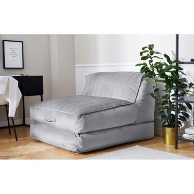 Leonique Polly Samtvelours Sessel mit Bettfunktion - Relaxsessel, Grau Leonique Polly Samtvelours Sessel mit Bettfunktion - Relaxsessel, Grau