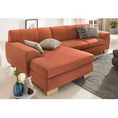 HOME AFFAIRE Nika L-Form Sofa - Recamiere, Bettfunktion, Orange HOME AFFAIRE Nika L-Form Sofa - Recamiere, Bettfunktion, Orange
