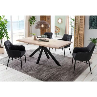 Home Affaire Tristan Esstisch aus Massivholz, Schwarz Home Affaire Tristan Esstisch aus Massivholz, Schwarz