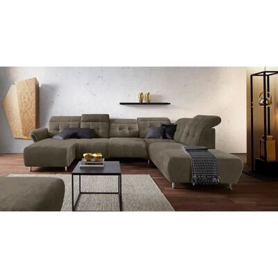 Places of Style Manhattan U-Form Sofa - Modern, Microfaser, Grau Places of Style Manhattan U-Form Sofa - Modern, Microfaser, Grau