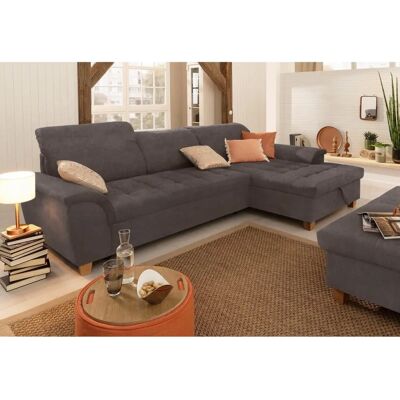 Home Affaire Lyla L-Form Sofa - Mikrofaser, Grau, 279cm Home Affaire Lyla L-Form Sofa - Mikrofaser, Grau, 279cm