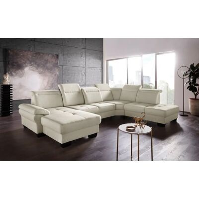 Places of Style Cornwall U-Form Sofa - Mikrofaser, Linke Recamiere, Höhenverstellbarer Kopfstütze Places of Style Cornwall U-Form Sofa - Mikrofaser, Linke Recamiere, Höhenverstellbarer Kopfstütze
