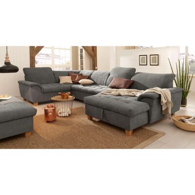 Home Affaire Lyla U-Form Sofa - U-förmiger Grau Microfaser-Lederoptik Home Affaire Lyla U-Form Sofa - U-förmiger Grau Microfaser-Lederoptik