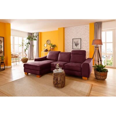HOME AFFAIRE Dundee L-Form Sofa - Microfaser, Bordeaux, 264cm HOME AFFAIRE Dundee L-Form Sofa - Microfaser, Bordeaux, 264cm