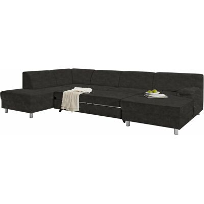 INOSIGN Jamie U-Form Wohnlandschaft - Sofa, Bettfunktion, Schwarz INOSIGN Jamie U-Form Wohnlandschaft - Sofa, Bettfunktion, Schwarz