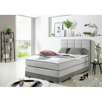 INOSIGN Grau Boxspringbett - Komplettset mit Topper & Kissen INOSIGN Grau Boxspringbett - Komplettset mit Topper & Kissen