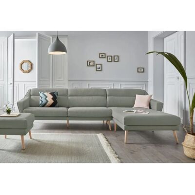 Andas Bille L-Form Sofa - Skandinavischer Stil, Samtoptik, Microfaser, 302x86x178 cm Andas Bille L-Form Sofa - Skandinavischer Stil, Samtoptik, Microfaser, 302x86x178 cm