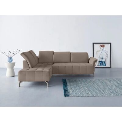 INOSIGN Fresh L-Form Sofa - Modern, Beige Samtoptik, 4,5 Plätze INOSIGN Fresh L-Form Sofa - Modern, Beige Samtoptik, 4,5 Plätze