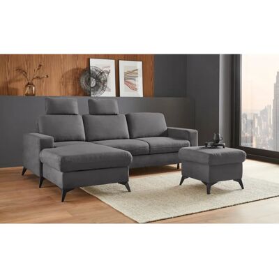 Places of Style Lolland L-Form Sofa - Microfaser, Recamiere links, Grau Places of Style Lolland L-Form Sofa - Microfaser, Recamiere links, Grau