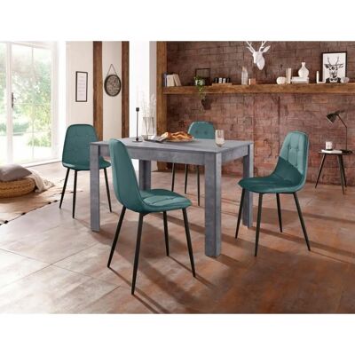 INOSIGN 120cm Blau Esstisch-Set - Gepolsterte Stühle & FSC-Holz INOSIGN 120cm Blau Esstisch-Set - Gepolsterte Stühle & FSC-Holz