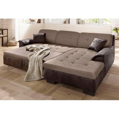 Ecksofa Bergen - Microfaser, Verschiedene Farben, Mit Bettfunktion Ecksofa Bergen - Microfaser, Verschiedene Farben, Mit Bettfunktion