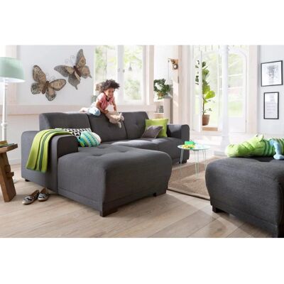 HOME AFFAIRE Langeland Grau Struktur Massivholzfüße - Hocker HOME AFFAIRE Langeland Grau Struktur Massivholzfüße - Hocker