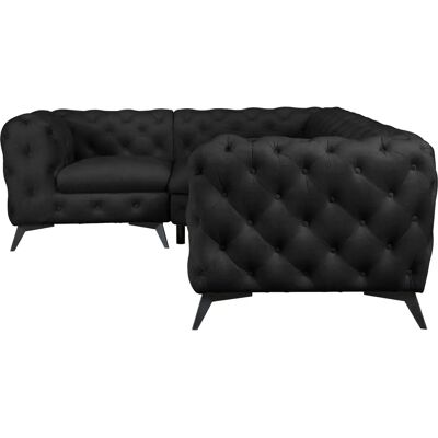 Leonique Glynis L-Form Sofa - Grau, Schwarz Füße Leonique Glynis L-Form Sofa - Grau, Schwarz Füße
