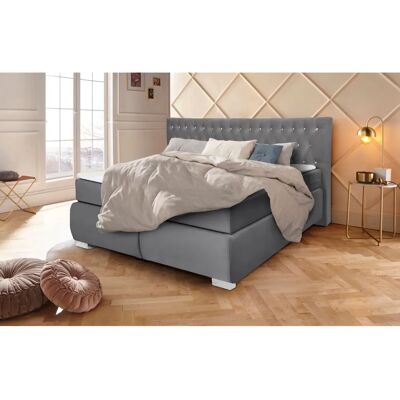 Leonique Rumba Samt-Boxspringbett - Komplettbett mit Polsterung Leonique Rumba Samt-Boxspringbett - Komplettbett mit Polsterung