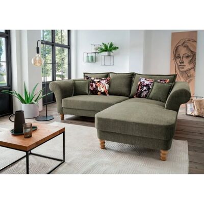 HOME AFFAIRE Tassilo L-Form Velours Recamiere Sofa HOME AFFAIRE Tassilo L-Form Velours Recamiere Sofa
