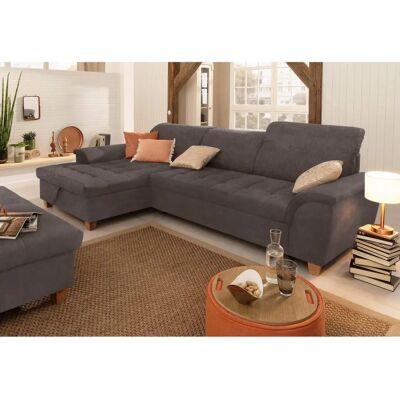 Home Affaire Lyla L-Form Ecksofa - Microfaser, Grau, 279cm Home Affaire Lyla L-Form Ecksofa - Microfaser, Grau, 279cm