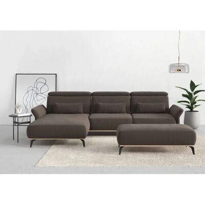 PLACES OF STYLE Fjord L-Form Sofa - L-Form, Braun, Polyester, 324cm PLACES OF STYLE Fjord L-Form Sofa - L-Form, Braun, Polyester, 324cm