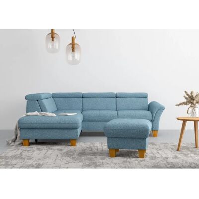 HOME AFFAIRE Lindgren L-Form Sofa - Blau, Ottomane, Bettfunktion HOME AFFAIRE Lindgren L-Form Sofa - Blau, Ottomane, Bettfunktion
