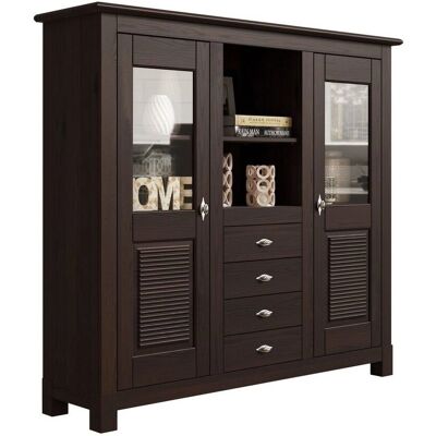 HOME AFFAIRE Rauna Sideboard - 146x134x38cm, 3 Türen, Komplett, Dunkle Kiefer HOME AFFAIRE Rauna Sideboard - 146x134x38cm, 3 Türen, Komplett, Dunkle Kiefer