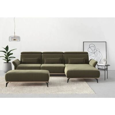 Places of Style Fjord L-Form Olive Sofa - Sofa Places of Style Fjord L-Form Olive Sofa - Sofa