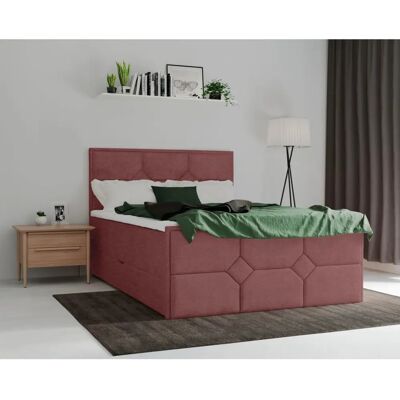 Leonique Ambre Boxspringbett - 160x200cm, Burgunderrot, H3 Leonique Ambre Boxspringbett - 160x200cm, Burgunderrot, H3