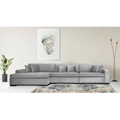 GUIDO MARIA KRETSCHMER HOME&LIVING Skara L-Form Sofa - Links Grau Samtoptik GUIDO MARIA KRETSCHMER HOME&LIVING Skara L-Form Sofa - Links Grau Samtoptik