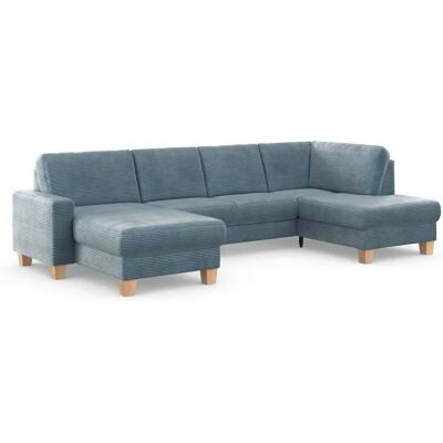 HOME AFFAIRE Summer U-Form Sofa - Blau Landhausstil, Federkern, 314x91x170 cm HOME AFFAIRE Summer U-Form Sofa - Blau Landhausstil, Federkern, 314x91x170 cm