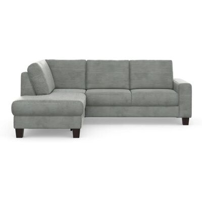 HOME AFFAIRE Sommer L-Form Sofa - Breitcord, silber, Ottomane, 236x91x170cm HOME AFFAIRE Sommer L-Form Sofa - Breitcord, silber, Ottomane, 236x91x170cm