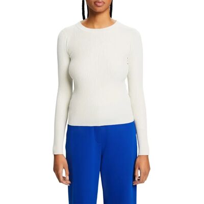 Esprit 38 Pull à col en V Coupe Ajustée Tricot Côtelé Esprit 38 Pull à col en V Coupe Ajustée Tricot Côtelé