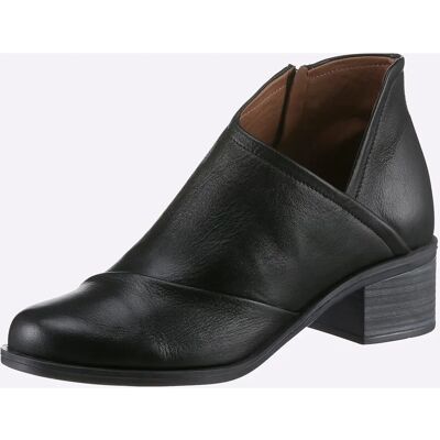 HEINE Schwarze Lederstiefeletten - Modische Damen Schuhe HEINE Schwarze Lederstiefeletten - Modische Damen Schuhe