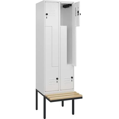C+P Z Classic PLUS Schließfach mit Bank - 2 Fächer - Weiß C+P Z Classic PLUS Schließfach mit Bank - 2 Fächer - Weiß