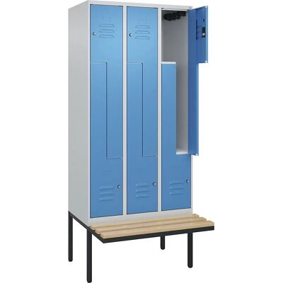 C+P Hellgrau / Hellblau Z Classic PLUS Schrank mit Bank - Stauraum C+P Hellgrau / Hellblau Z Classic PLUS Schrank mit Bank - Stauraum
