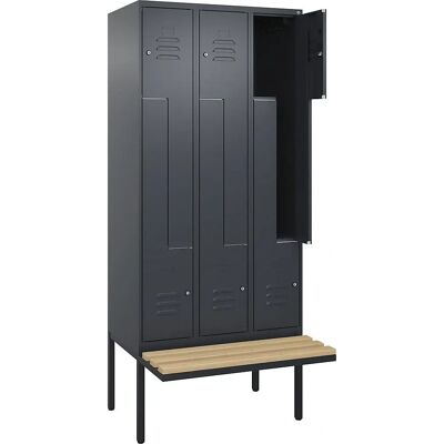 C+P Metallspind mit Bank - Classic Plus Z-Form, 3 Fächer C+P Metallspind mit Bank - Classic Plus Z-Form, 3 Fächer