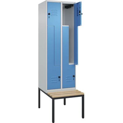 C+P Schrank Z Classic PLUS mit Bank - Grau/Blau, 600mm C+P Schrank Z Classic PLUS mit Bank - Grau/Blau, 600mm