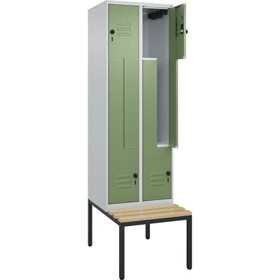 C+P Spind Z Classic PLUS mit Bank - Stahl, 2 Fächer C+P Spind Z Classic PLUS mit Bank - Stahl, 2 Fächer
