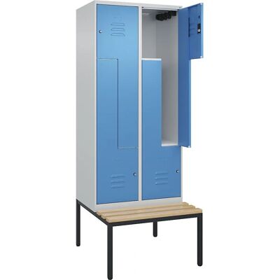 C+P Hellgrau / Hellblau Z Classic PLUS Garderobenschrank mit Bank C+P Hellgrau / Hellblau Z Classic PLUS Garderobenschrank mit Bank