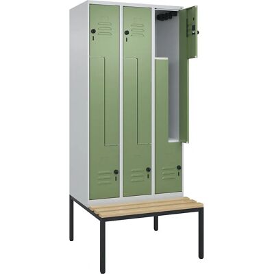 C+P Stahlschrank mit Bank - Classic PLUS, 3 Fächer C+P Stahlschrank mit Bank - Classic PLUS, 3 Fächer