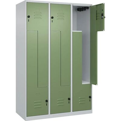C+P Schrank Z Classic PLUS - 3 Fächer, Hellgrau / Reseda Grün C+P Schrank Z Classic PLUS - 3 Fächer, Hellgrau / Reseda Grün